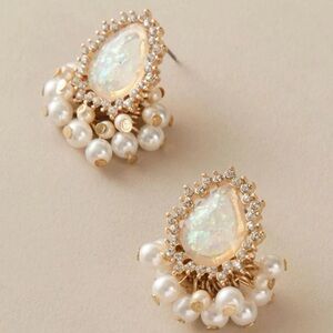 Gemstone And Faux Pearl Earrings